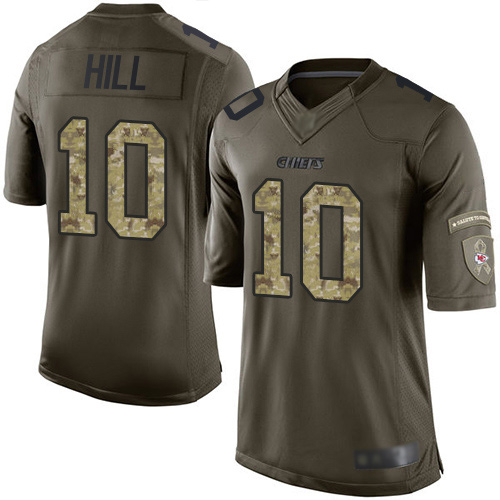 Men Kansas City Chiefs #10 Hill Tyreek Limited Green Salute to Service Football Nike NFL Jersey->kansas city chiefs->NFL Jersey